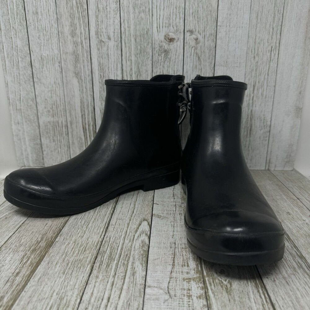 Sperry Topsider Women's Walker Chelsea Rain Boot Black Size 9 Waterproof Rubber